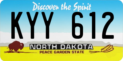 ND license plate KYY612