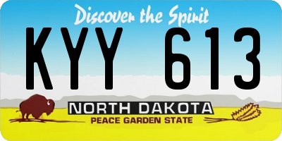 ND license plate KYY613