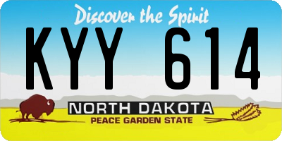 ND license plate KYY614