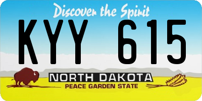 ND license plate KYY615