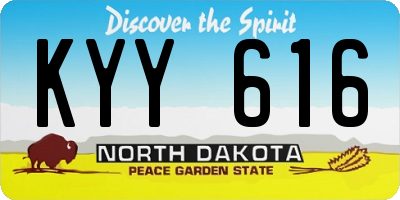 ND license plate KYY616