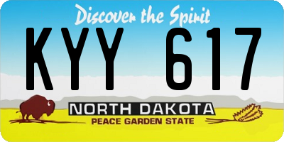 ND license plate KYY617