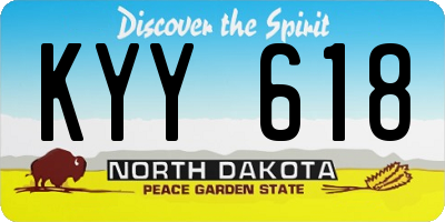 ND license plate KYY618