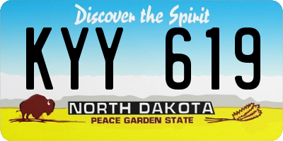 ND license plate KYY619