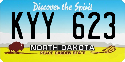ND license plate KYY623