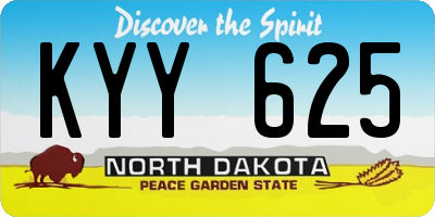 ND license plate KYY625