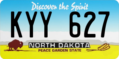 ND license plate KYY627