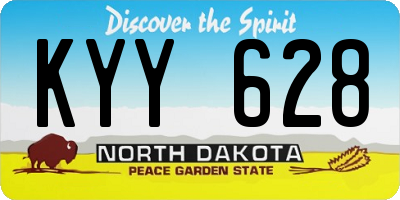 ND license plate KYY628