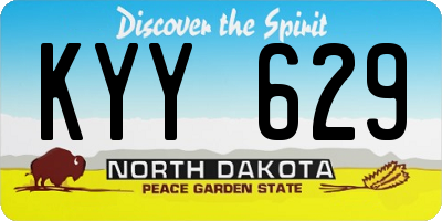 ND license plate KYY629