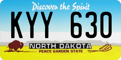 ND license plate KYY630