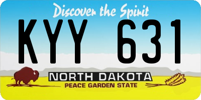 ND license plate KYY631