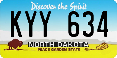 ND license plate KYY634