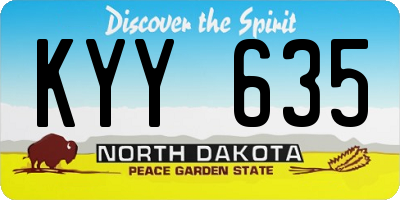 ND license plate KYY635