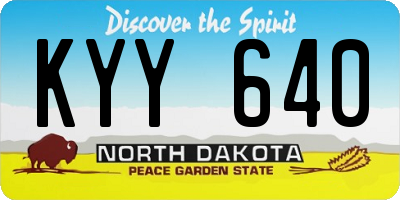 ND license plate KYY640