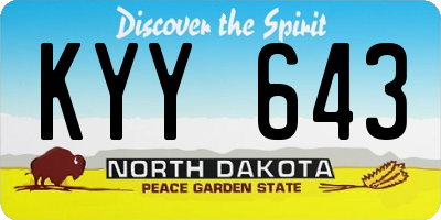 ND license plate KYY643