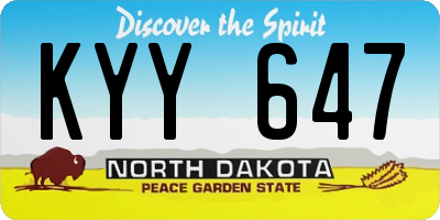 ND license plate KYY647