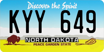 ND license plate KYY649