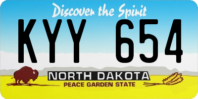 ND license plate KYY654