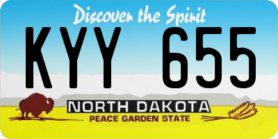 ND license plate KYY655