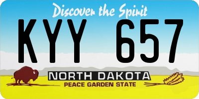 ND license plate KYY657