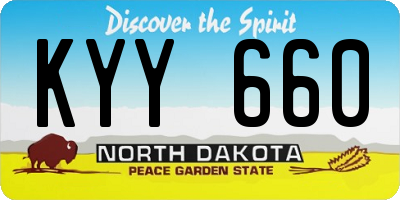 ND license plate KYY660