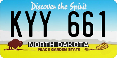 ND license plate KYY661