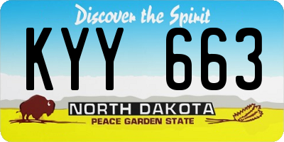 ND license plate KYY663