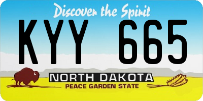 ND license plate KYY665