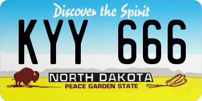 ND license plate KYY666