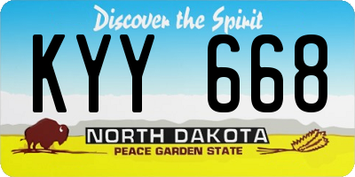 ND license plate KYY668