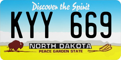 ND license plate KYY669