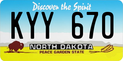 ND license plate KYY670