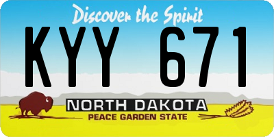 ND license plate KYY671