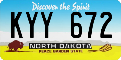 ND license plate KYY672