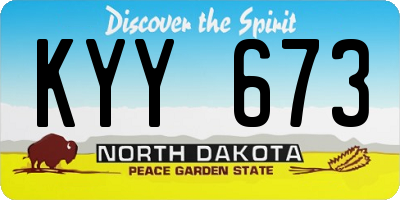 ND license plate KYY673