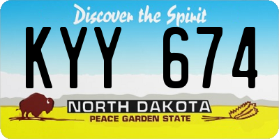 ND license plate KYY674