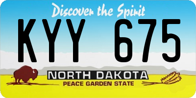 ND license plate KYY675