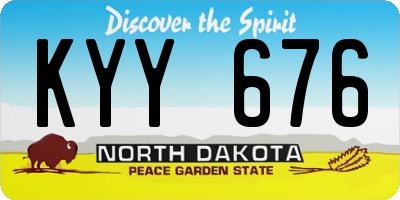 ND license plate KYY676