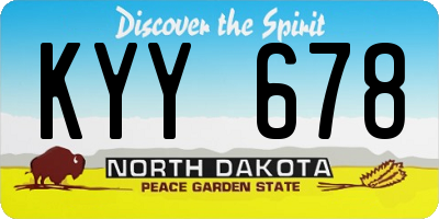 ND license plate KYY678