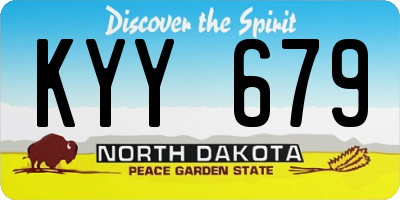 ND license plate KYY679