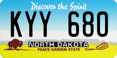 ND license plate KYY680