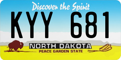ND license plate KYY681