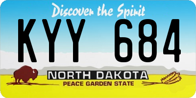 ND license plate KYY684