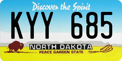 ND license plate KYY685