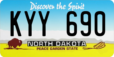 ND license plate KYY690
