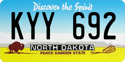 ND license plate KYY692