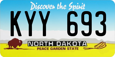 ND license plate KYY693