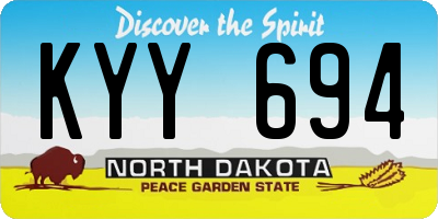 ND license plate KYY694