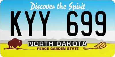 ND license plate KYY699
