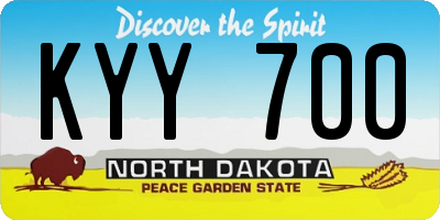 ND license plate KYY700